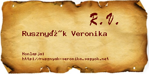 Rusznyák Veronika névjegykártya